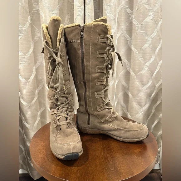 Timberland Women’s Tall Boot Granby Leather Sherpa Waterproof Boots, Size 10 - Picture 3 of 12